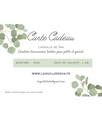 Carte cadeau en ligne des produits 