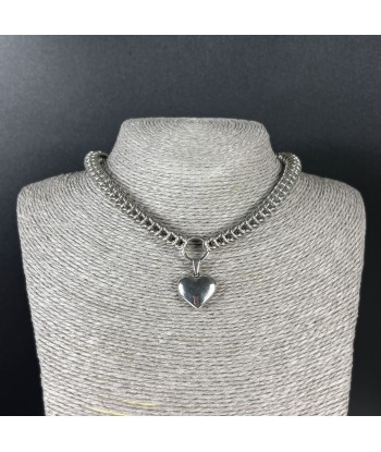 Full Persian puffy heart chainmail choker, stainless steel d'Europe débarque