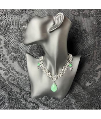 Aventurine European chainmail teardrop pendant necklace sélection de produits