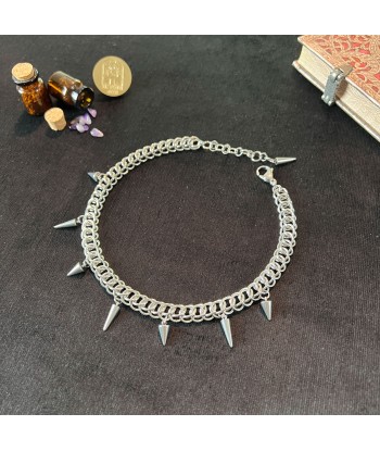 Half Persian chainmail choker with spikes, stainless steel gothic necklace ouvre sa boutique