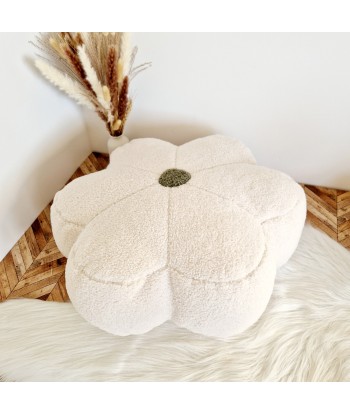 Pouf Fleur en Moumoute Écrue - Confort et Élégance pour Chambre ou Salon commande en ligne