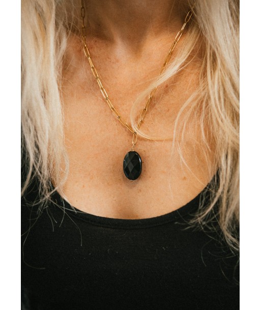 Collier gros maillon Onyx noir - Foi guerrière ouvre sa boutique