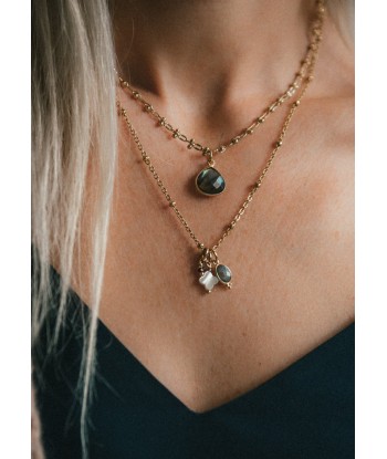 Collier Gri-Gri Labradorite, Grenat et Trèfle - Chance 50-70% off 