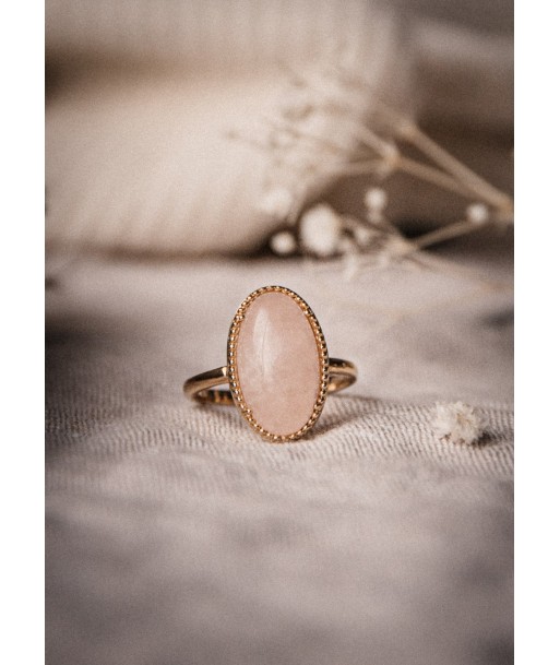 Bague Quartz Rose - Coeur Ouvert en linge