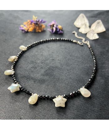 Collier étoiles et gouttes labradorite, onyx et fée cosmique acier inoxydable vente chaude votre 