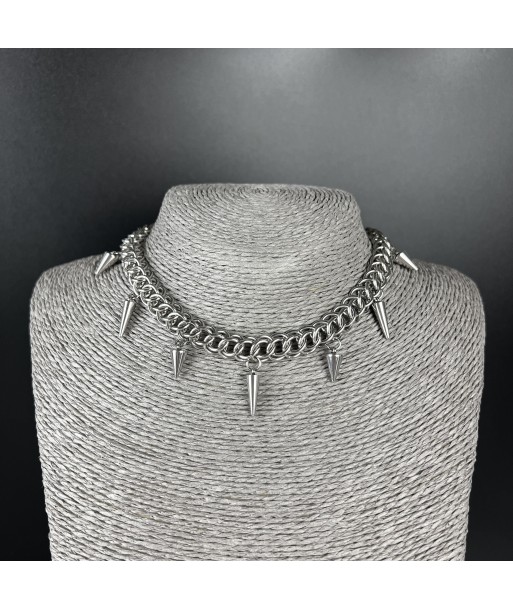 Ras de cou demi-cotte de maille persan à pointes, collier gothique en acier inoxydable outlet