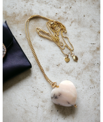 Collier Coeur en Opale Rose Les êtres humains sont 