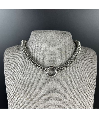 Collier ras du cou en cotte de mailles croissant de lune collier européen 4 en 1 en acier inoxydable Les magasins à Paris