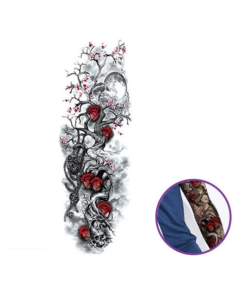 Tatouage Arbre de Vie (Éphémère)  Roses Rouges 50% de réduction en Octobre 2024