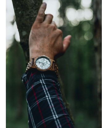 Montre en Bois Homme à Quartz - Aulne pas cher 