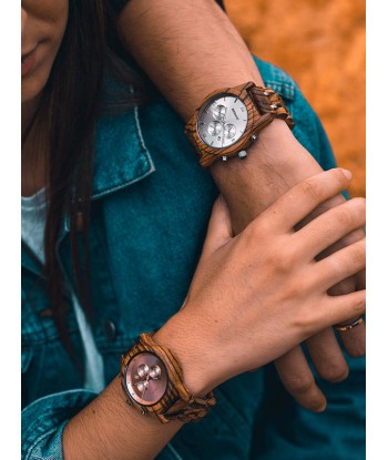 Montre en Bois Homme à Quartz - Aulne pas cher 