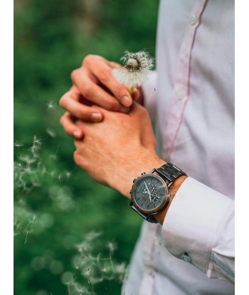 Montre en Bois Homme à Quartz - Maple brillant des détails fins