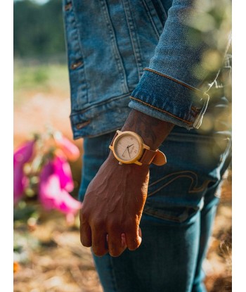 Montre en Bois Homme à Quartz - Argousier en stock