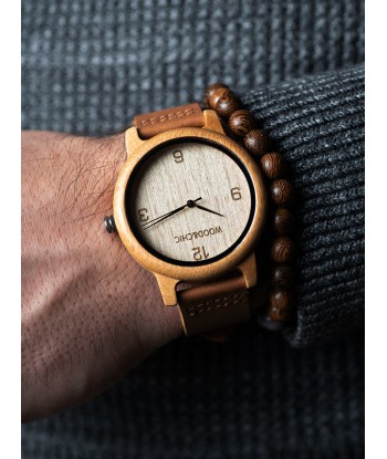 Montre en Bois Homme à Quartz - Argousier en stock