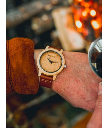 Montre en Bois Homme à Quartz - Bambou pas chere