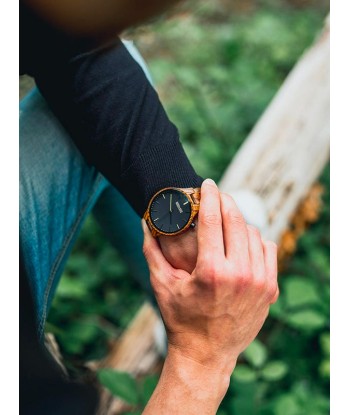 Montre en Bois Homme à Quartz - Raisin solde