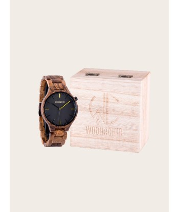 Montre en Bois Homme à Quartz - Raisin solde