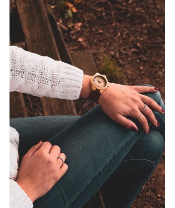 Montre en Bois Femme à Quartz - Lilas prix