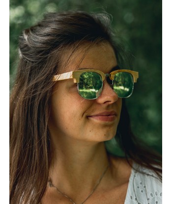 Lunettes de Soleil en Bois UV400 Unisexe - Kiwi soldes