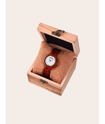 Montre en Bois Femme à Quartz - Cyprès brillant des détails fins