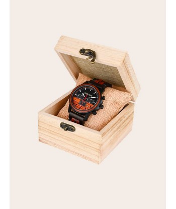 Montre en Bois Homme à Quartz - Gainier Paris Déstockage Promo