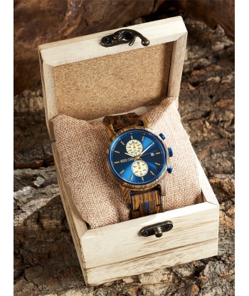 Montre en Bois Homme à Quartz - Henné en stock