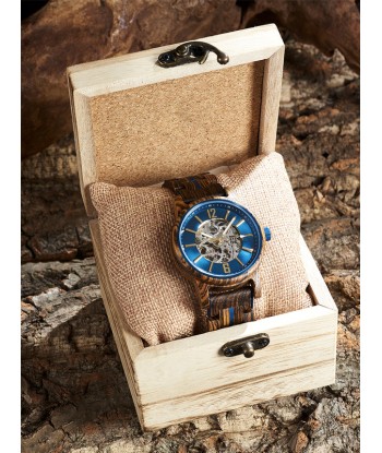 Montre en Bois Homme Mécanique - Bouleau destockage