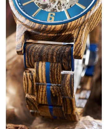 Montre en Bois Homme Mécanique - Bouleau destockage