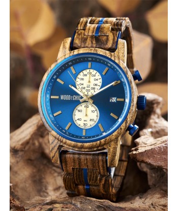 Montre en Bois Homme à Quartz - Henné en stock