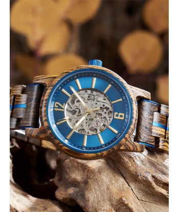 Montre en Bois Homme Mécanique - Bouleau destockage