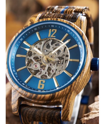 Montre en Bois Homme Mécanique - Bouleau destockage