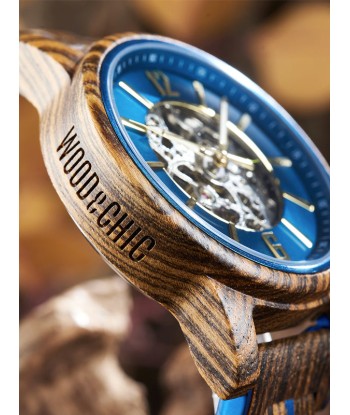 Montre en Bois Homme Mécanique - Bouleau destockage