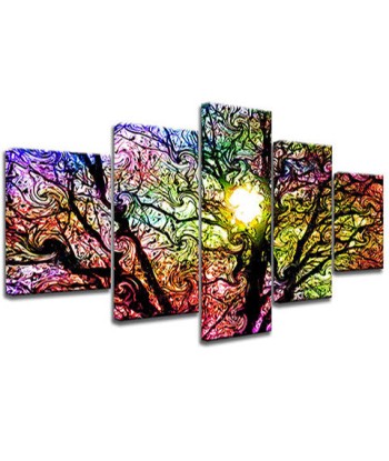 Tableau Arbre aux 1000 Couleurs de pas cher