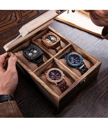 Coffret montre bois foncé s'inspire de l'anatomie humaine