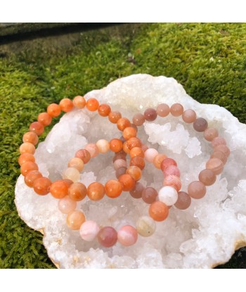 Bracelets Trio oranger : CALCITE ORANGE, AGATE DU BOTSWANA et PIERRE DE SOLEIL Comparez et commandez 