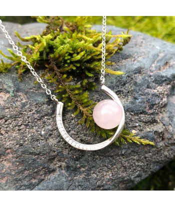 Collier Argent 925, Quartz Rose et Zirconium outlet