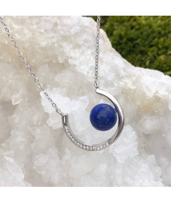 Collier Argent 925, Lapis-lazuli et Zirconium la livraison gratuite