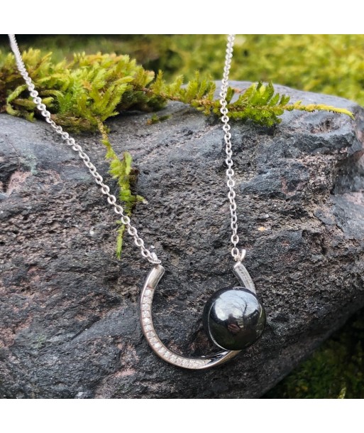 Collier Argent 925, Hématite et Zirconium plus qu'un jeu 