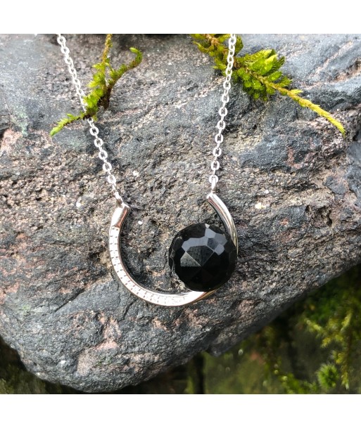 Collier Argent 925, Onyx facetté et Zirconium acheter en ligne