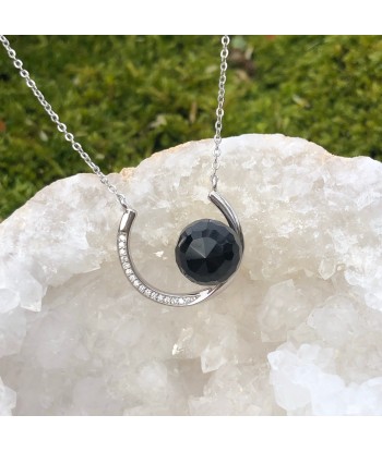 Collier Argent 925, Onyx facetté et Zirconium acheter en ligne