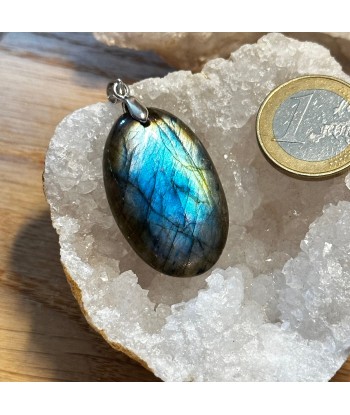 Pendentif Labradorite en Argent 925 rhodié Véritable concentré