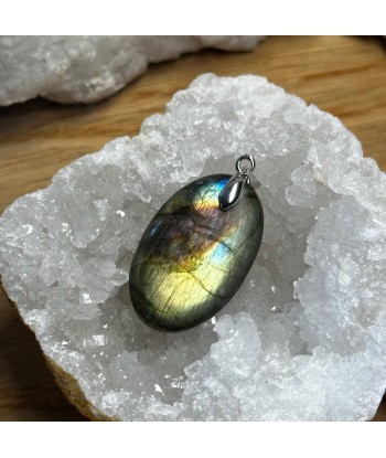 Pendentif Labradorite en Argent 925 rhodié Le MVP de beaucoup