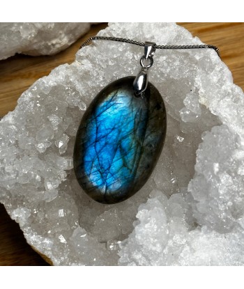 Pendentif Labradorite en Argent 925 rhodié Véritable concentré