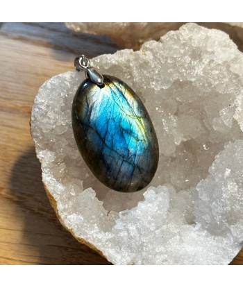 Pendentif Labradorite en Argent 925 rhodié Véritable concentré