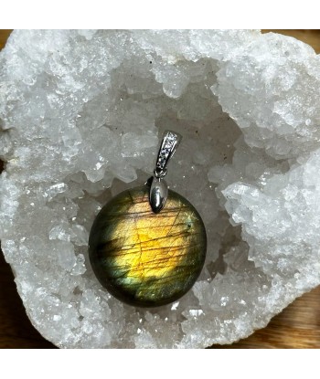 Pendentif Labradorite en Argent 925 rhodié d'Europe débarque