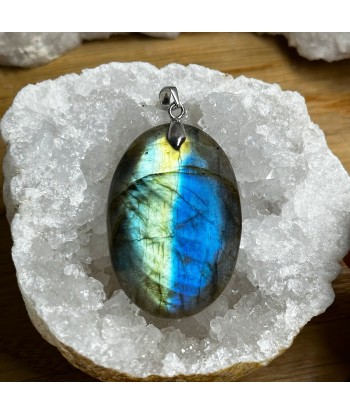 Pendentif Labradorite en Argent 925 rhodié français