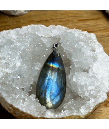 Pendentif Labradorite en Argent 925 rhodié Fin de série