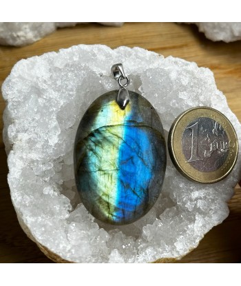 Pendentif Labradorite en Argent 925 rhodié français