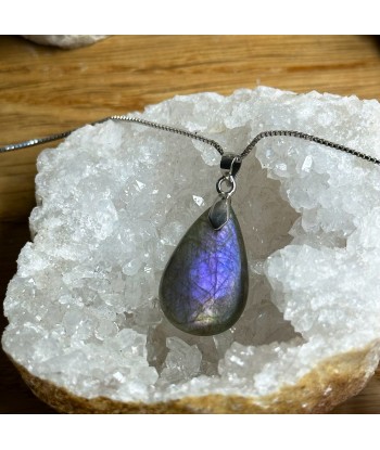 Pendentif Labradorite violette en Argent 925 rhodié de votre