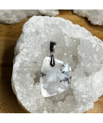 Pendentif Agate Dendritique ~Merlinite~ en Argent 925 rhodié 50-70% off 